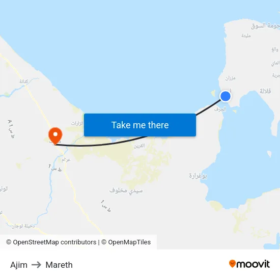 Ajim to Mareth map