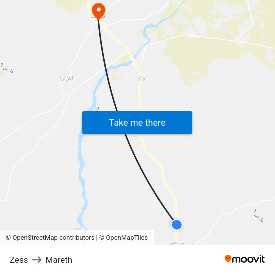Zess to Mareth map