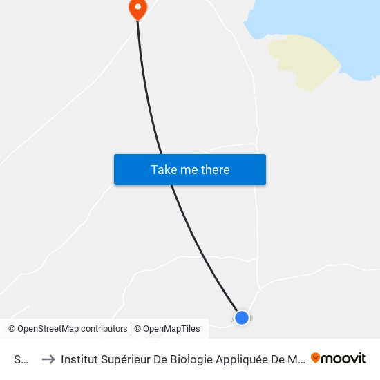 Switir to Institut Supérieur De Biologie Appliquée De Médenine (Isbam) map