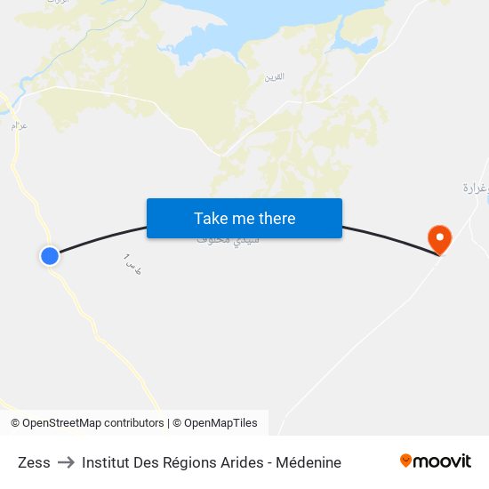 Zess to Institut Des Régions Arides - Médenine map