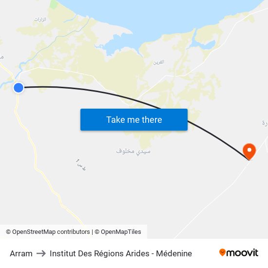 Arram to Institut Des Régions Arides - Médenine map