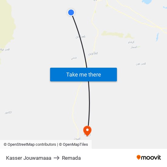 Kasser Jouwamaaa to Remada map