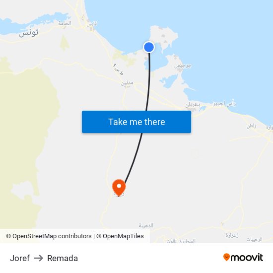 Joref to Remada map
