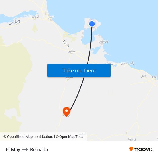 El May to Remada map