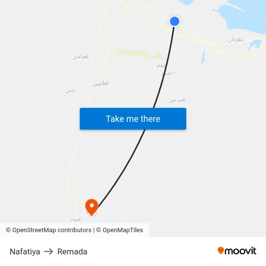 Nafatiya to Remada map