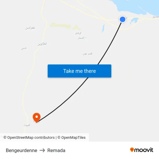 Bengeurdenne to Remada map