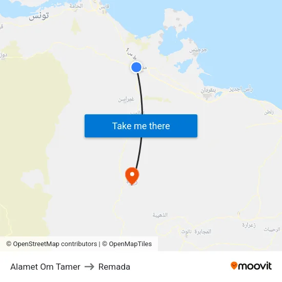 Alamet Om Tamer to Remada map