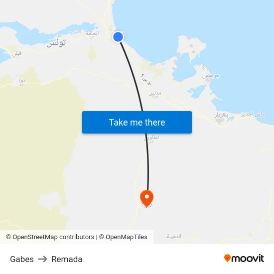 Gabes to Remada map