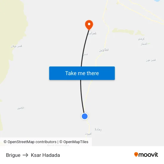 Brigue to Ksar Hadada map