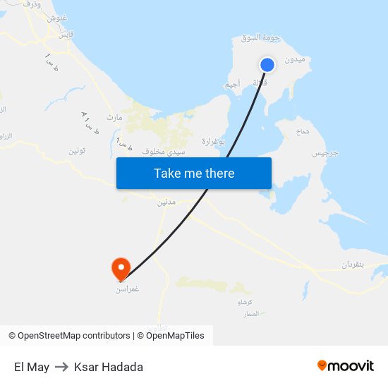 El May to Ksar Hadada map