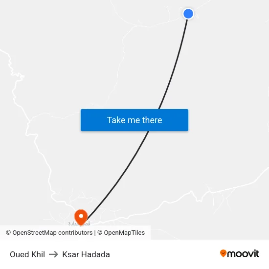 Oued Khil to Ksar Hadada map