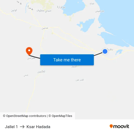 Jallel 1 to Ksar Hadada map