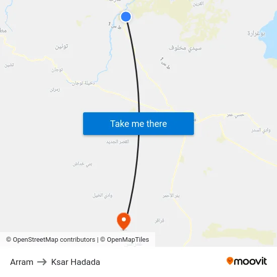 Arram to Ksar Hadada map
