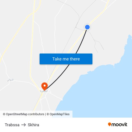 Trabssa to Skhira map