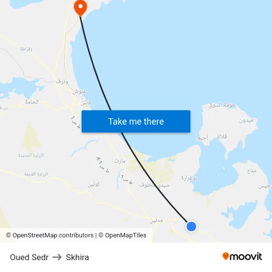 Oued Sedr to Skhira map