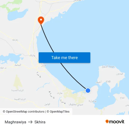 Maghrawiya to Skhira map