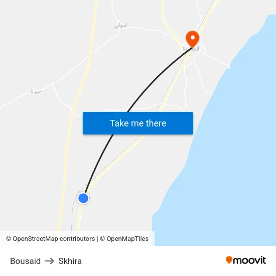 Bousaid to Skhira map