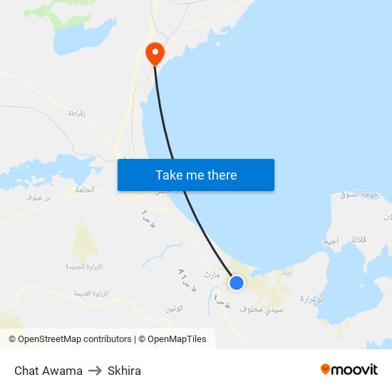 Chat Awama to Skhira map