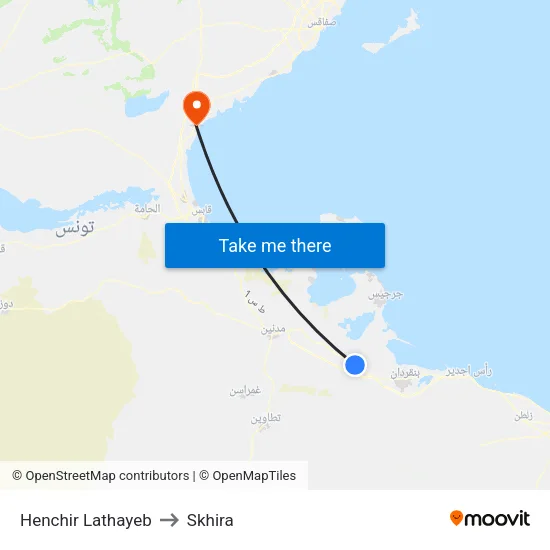 Henchir Lathayeb to Skhira map