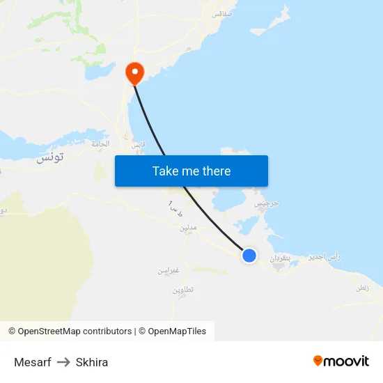 Mesarf to Skhira map
