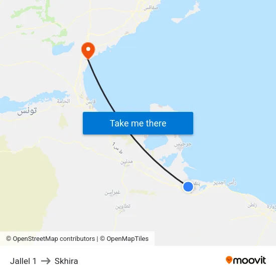 Jallel 1 to Skhira map