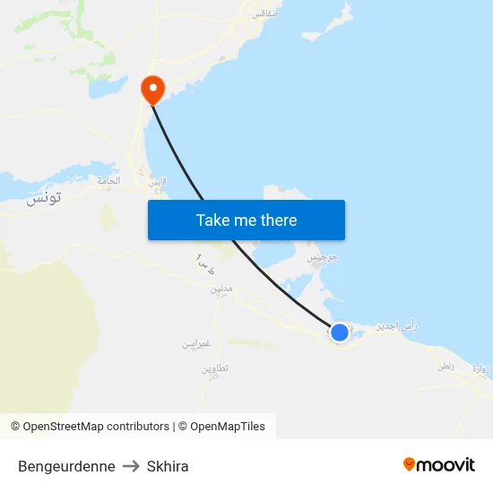 Bengeurdenne to Skhira map