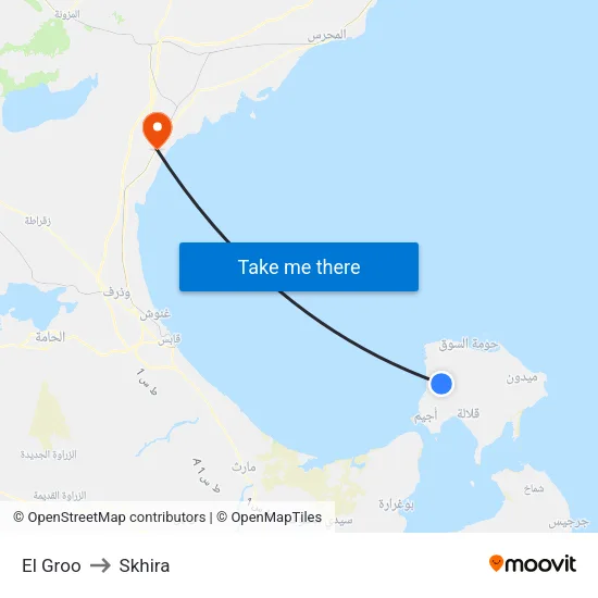 El Groo to Skhira map