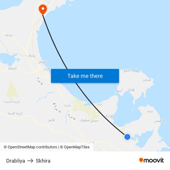 Drabliya to Skhira map