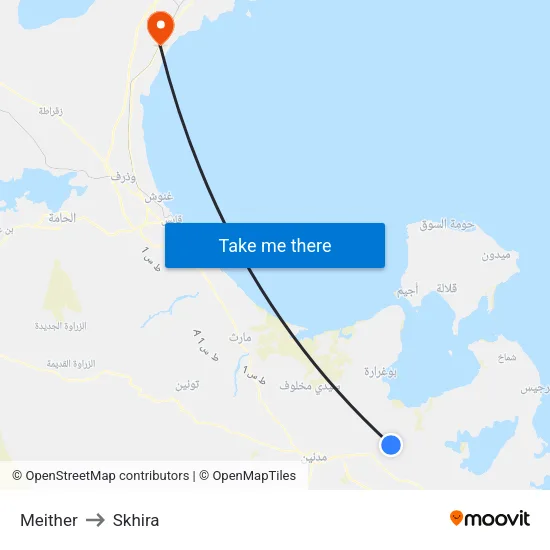 Meither to Skhira map