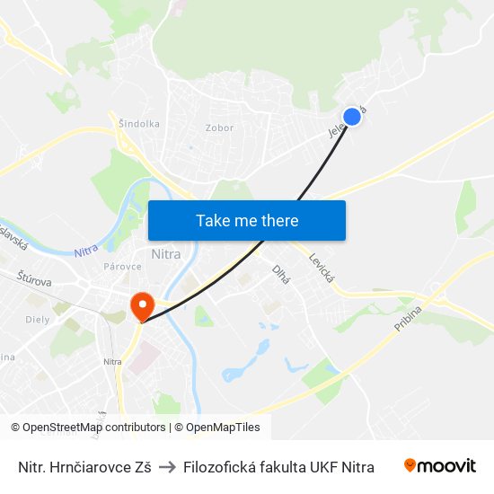 Nitr. Hrnčiarovce Zš to Filozofická fakulta UKF Nitra map