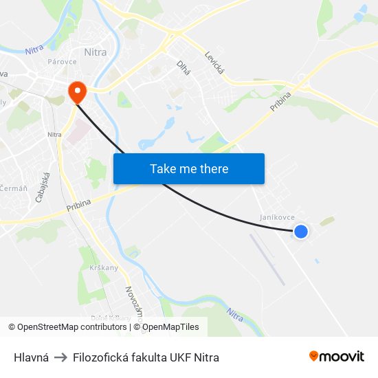 Hlavná to Filozofická fakulta UKF Nitra map