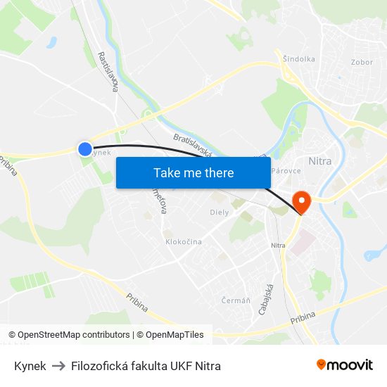 Kynek to Filozofická fakulta UKF Nitra map