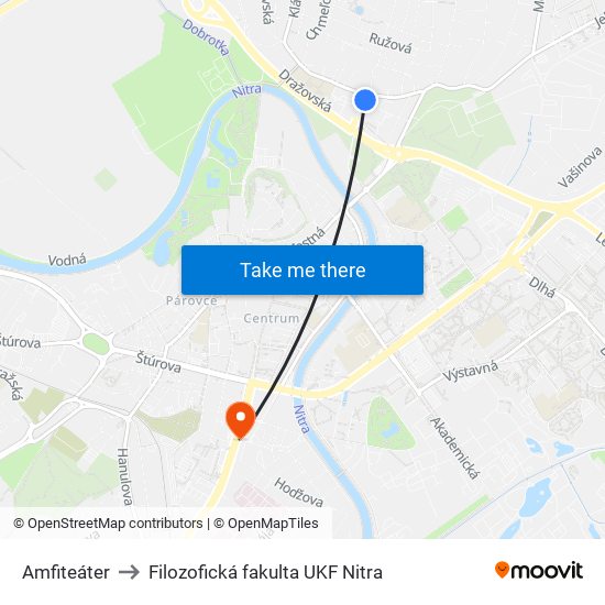 Amfiteáter to Filozofická fakulta UKF Nitra map