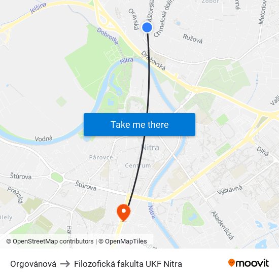 Orgovánová to Filozofická fakulta UKF Nitra map