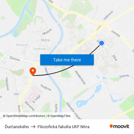 Ďurčanského to Filozofická fakulta UKF Nitra map