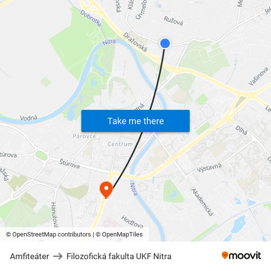 Amfiteáter to Filozofická fakulta UKF Nitra map