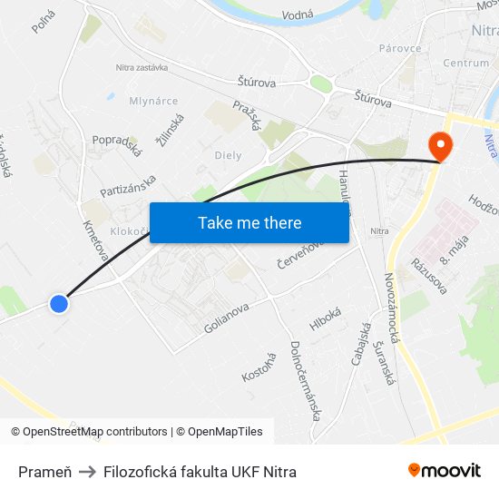 Prameň to Filozofická fakulta UKF Nitra map