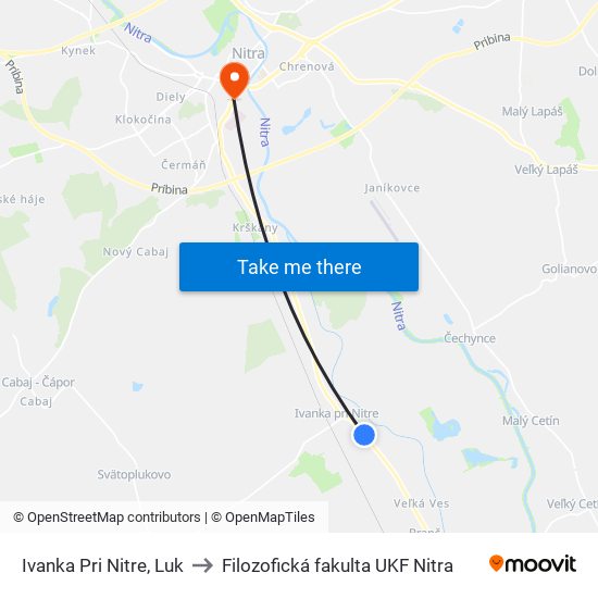 Ivanka Pri Nitre, Luk to Filozofická fakulta UKF Nitra map