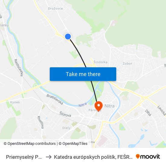 Priemyselný Park I to Katedra európskych politík, FEŠRR, SPU map