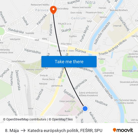 8. Mája to Katedra európskych politík, FEŠRR, SPU map