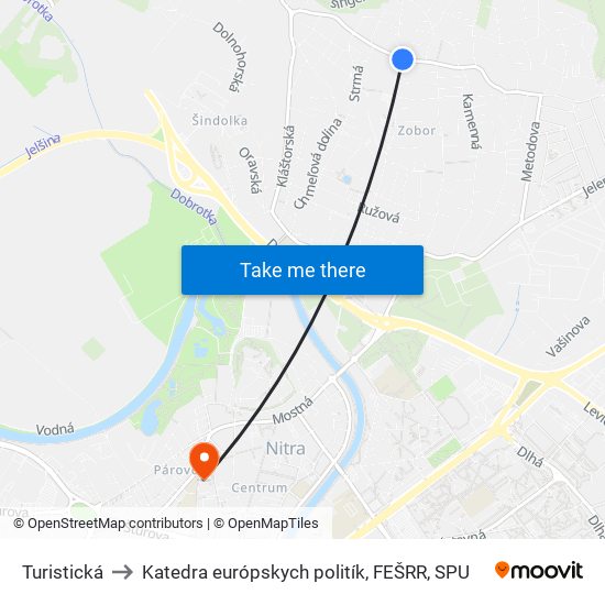 Turistická to Katedra európskych politík, FEŠRR, SPU map