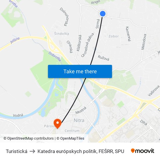 Turistická to Katedra európskych politík, FEŠRR, SPU map