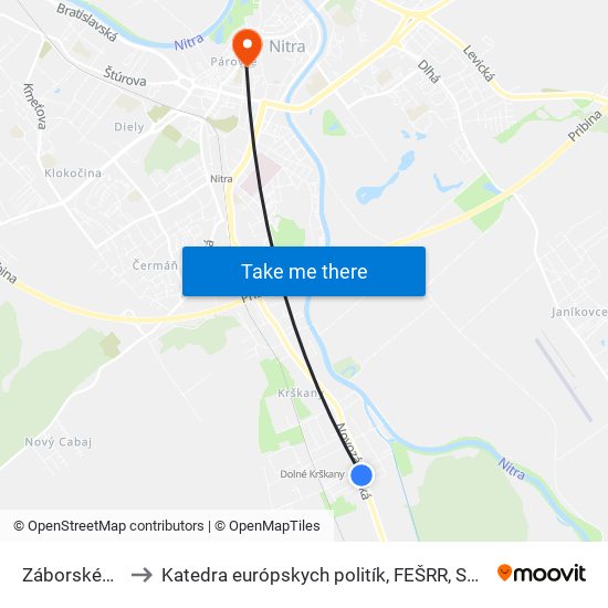 Záborského to Katedra európskych politík, FEŠRR, SPU map