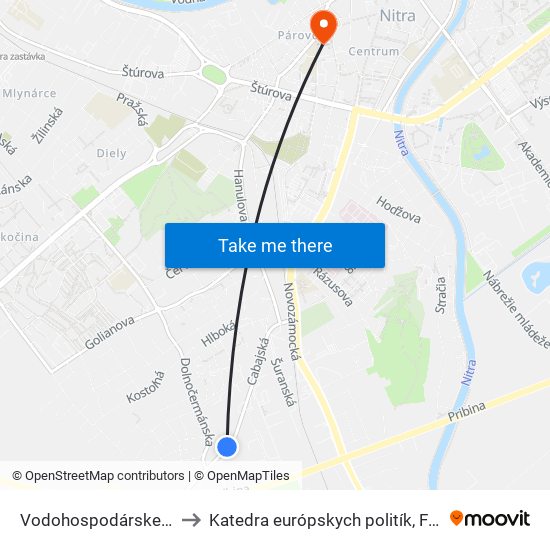 Vodohospodárske Stavby to Katedra európskych politík, FEŠRR, SPU map