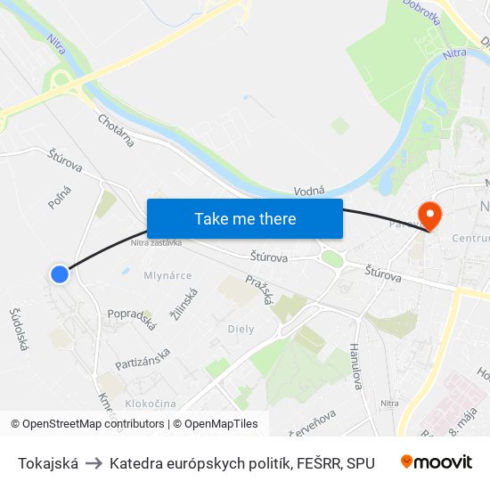 Tokajská to Katedra európskych politík, FEŠRR, SPU map