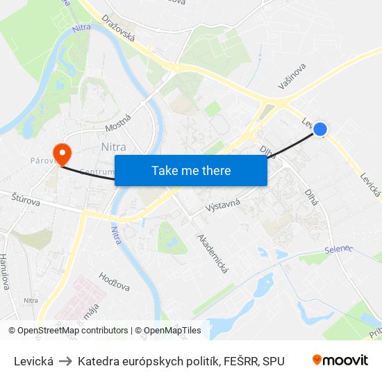 Levická to Katedra európskych politík, FEŠRR, SPU map