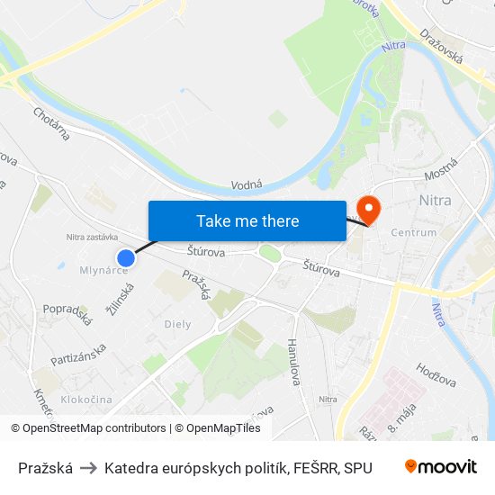 Pražská to Katedra európskych politík, FEŠRR, SPU map