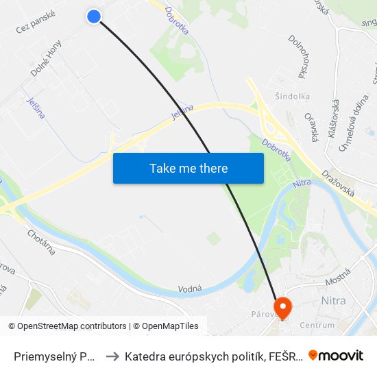 Priemyselný Park II to Katedra európskych politík, FEŠRR, SPU map