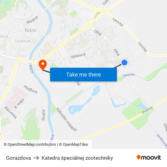 Gorazdova to Katedra špeciálnej zootechniky map