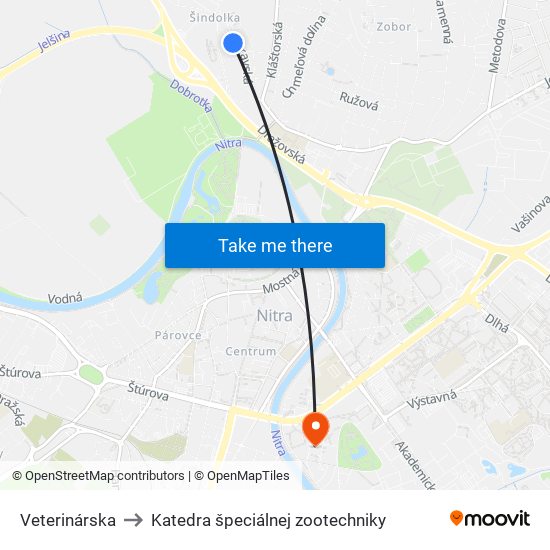 Veterinárska to Katedra špeciálnej zootechniky map